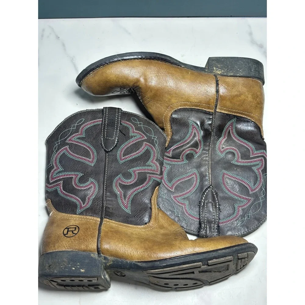Roper Little Kids Size 2 Cowboy Boots Brown Western 09-018-1222-1226
